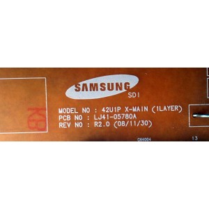 X-SUS SAMSUNG / LJ92-01583A / BN96-09749A / LJ41-05780A / 583A A1 / PANEL`S S42AX-YB07 / S42AX-YD11 / MODELOS PN42B430P2DXZA / PN42B450B1DXZA / NS-P42Q-10A